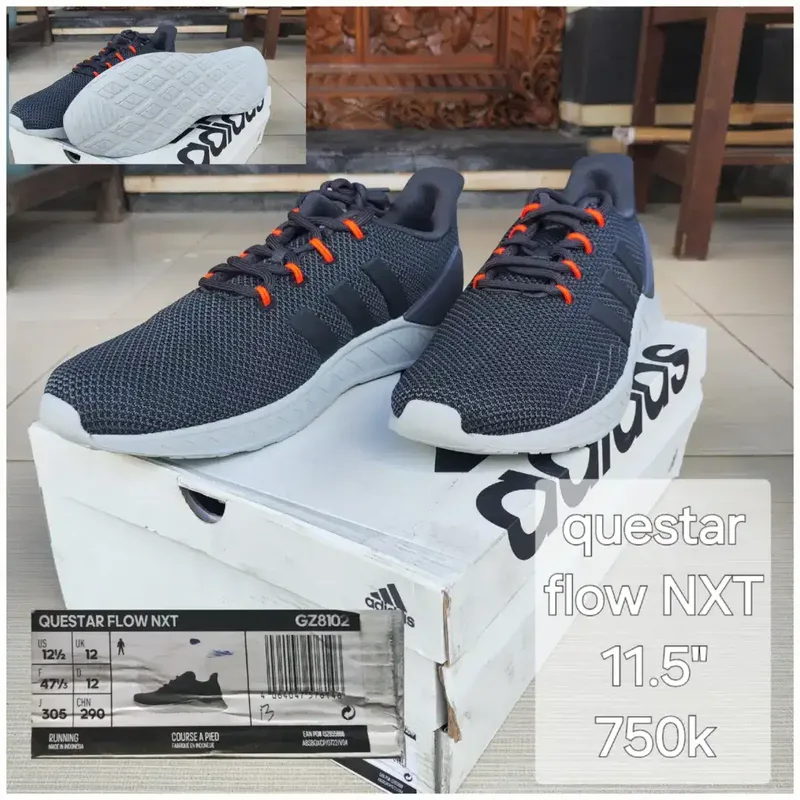 Sepatu adidas questar flow NXT abu uk 12 baru original - Fashion in Bali