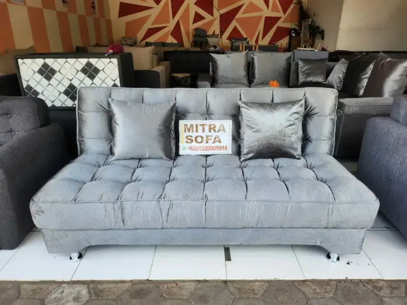 Sofa Bed Ready Stok Grey bhn berkualitas, Mitra Sofa Ramayana Mal Dps - Home & Garden in Bali