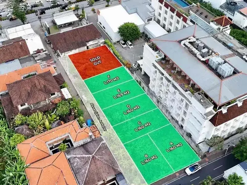 lahan kavling  premium disewakan lokasi jalan utama dewi sita bisa di ambil sesuai kebutuhan. - Real Estate in Bali