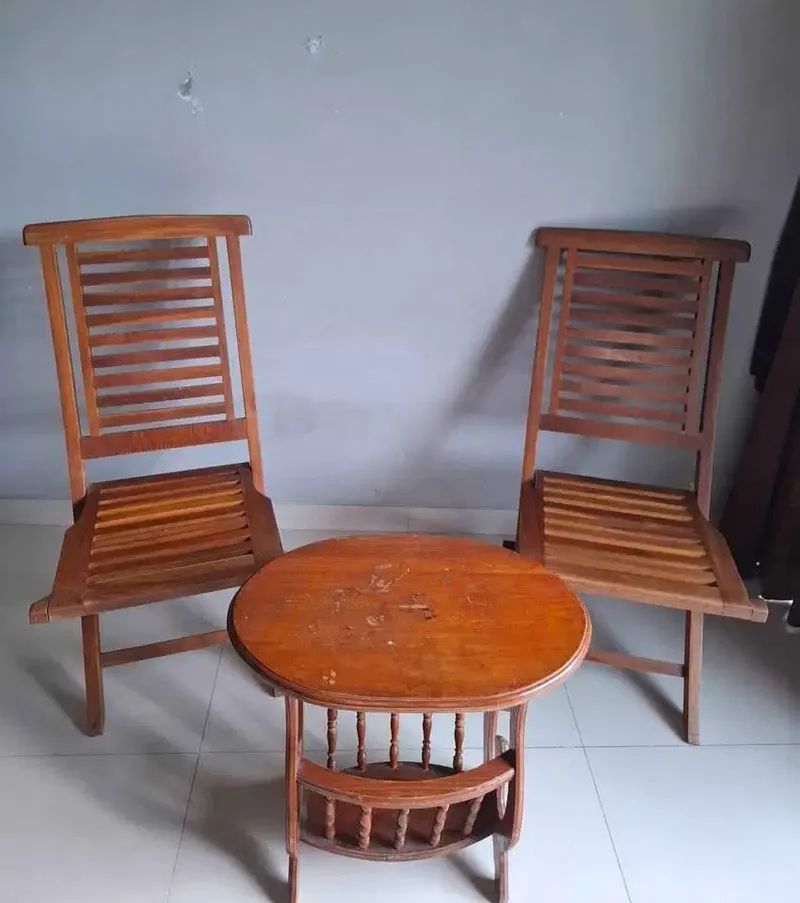 Kursi Meja Teras Minimalis Bahan Kayu Jati Bekas - Home & Garden in Bali