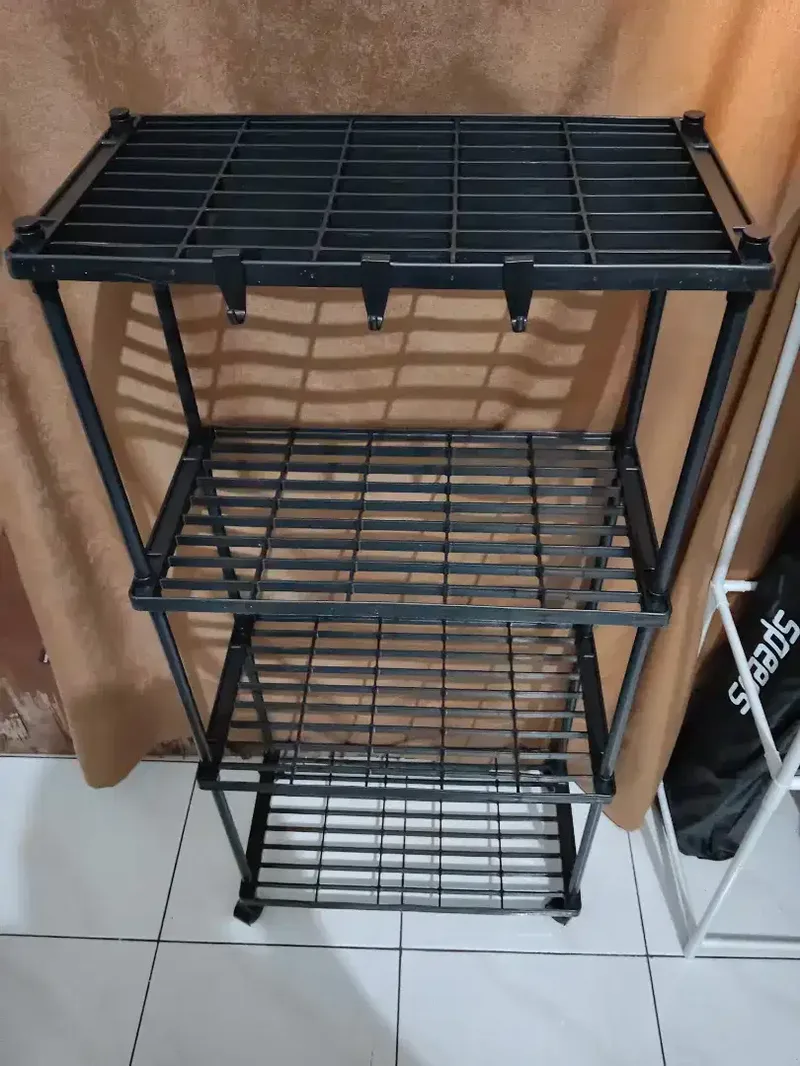 Rak Troli Serbaguna 4tingkat+roda Bhan Tebal&kokoh Hitam Uk.41x22x83cm - Other in Bali