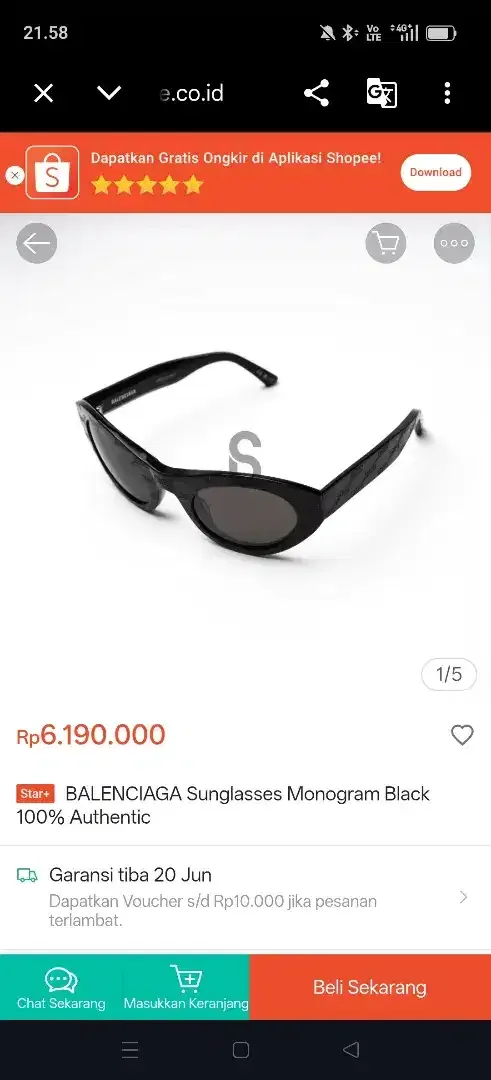 Balenciaga style wrap sunglasses ori - Fashion in Bali