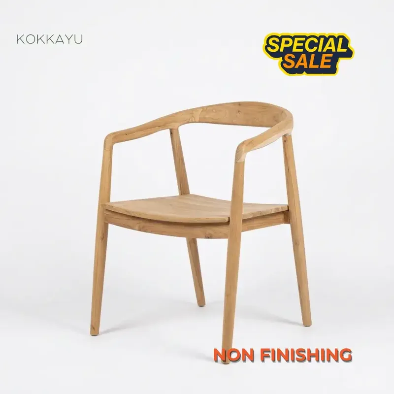 Kursi Cafe Selly Bubut Makan Restoran Kayu Jati [Non Finishing] - Home & Garden in Bali
