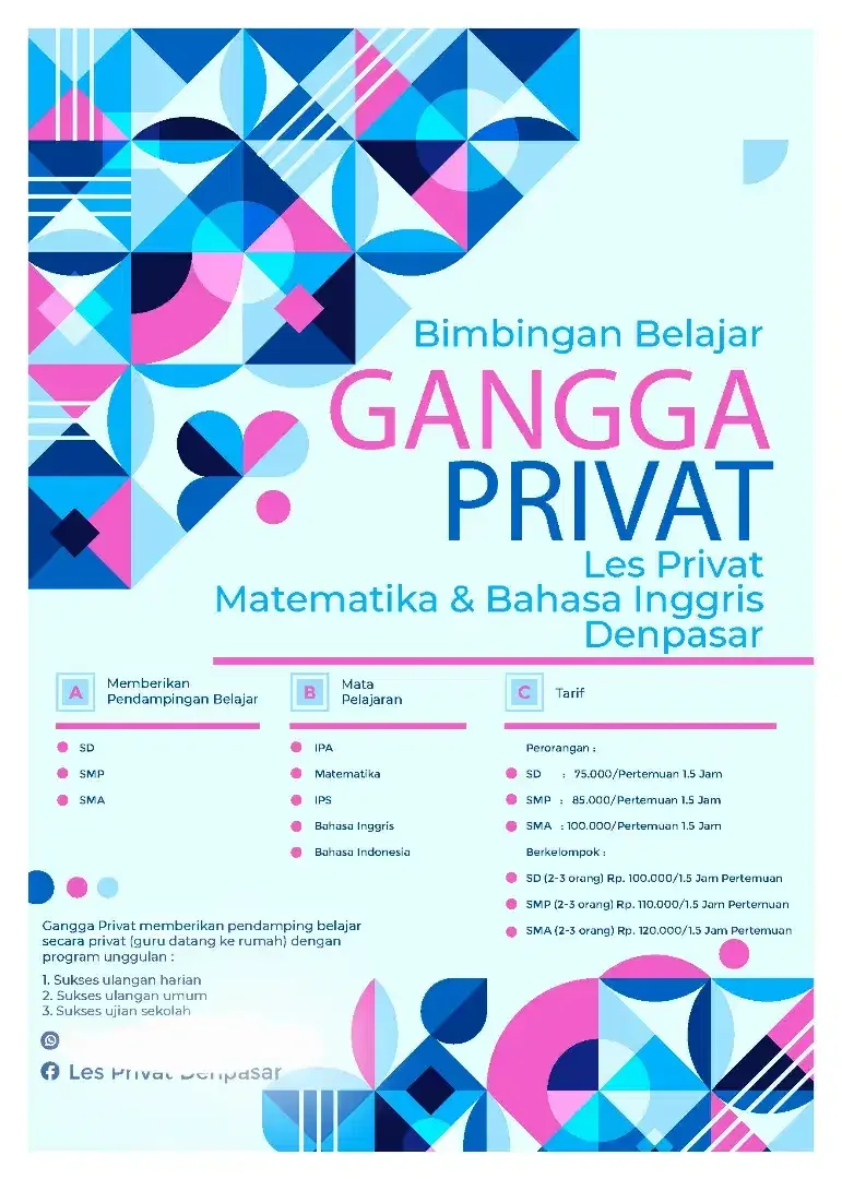Les Private Matematika dan Bahasa Inggris Denpasar - Services in Bali