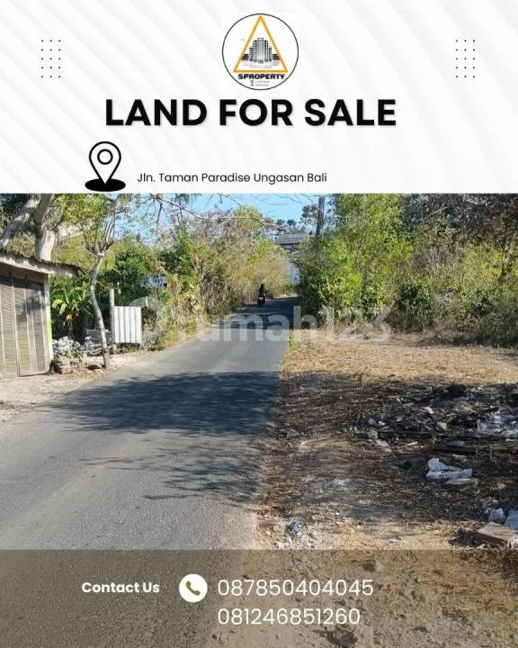 Tanah Dijual Cepat Zona Pariwisata (Pink) / Jln. Taman Paradise Ungasan - Real Estate in Bali