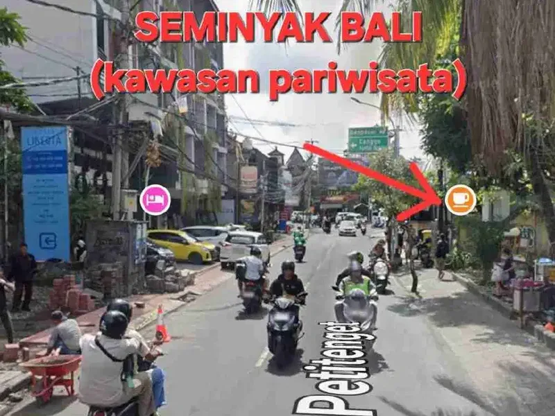 jual tanah langka petitenget 3,5are pinggir jalan area pariwisata - Real Estate in Bali