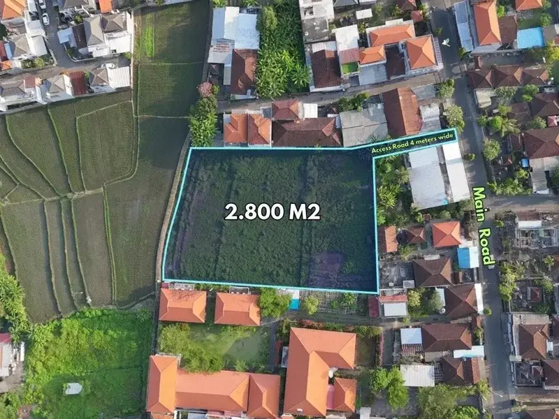 For Lease Yellow Zone Land with Private Access near Babakan, Canggu - Bali in Bali