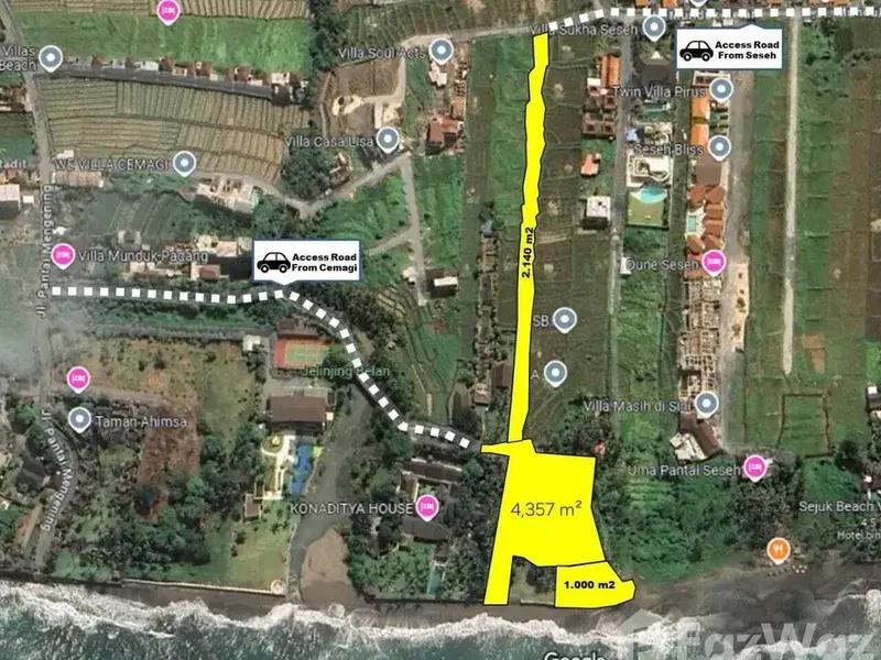 Land for sale in Seseh, Bali - Real Estate in Bali