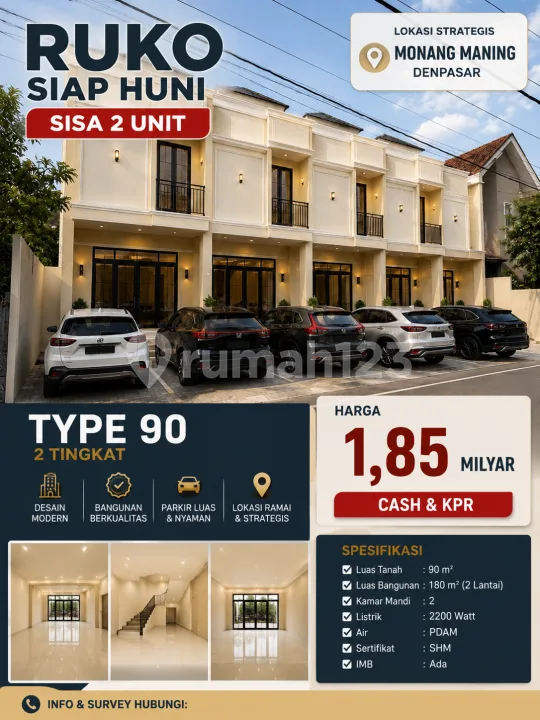Jual Ruko Baru Monang Maning Denpasar Bali - Bali in Bali