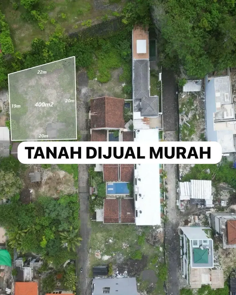 Tanah 400m2 di Ungasan Dekat Pantai & Resort - Real Estate in Bali