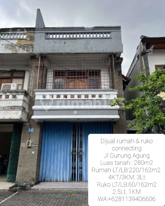 Dijual Rumah Gandeng Rumah 3 LT, Jl. Gunung Agung, Denpasar Barat - Bali in Bali