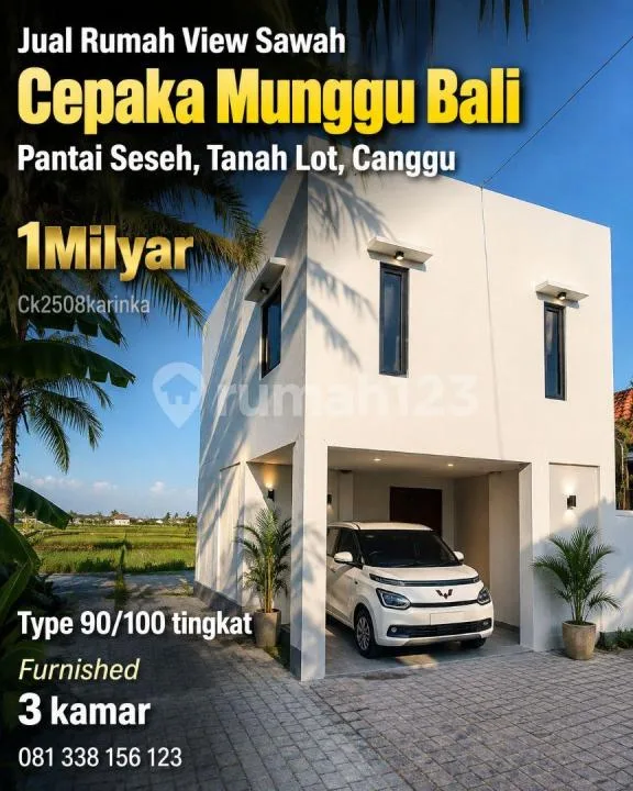 Jual Rumah View Sawah Pantai Seseh Tanah Lot Canggu Bali - Real Estate in Bali