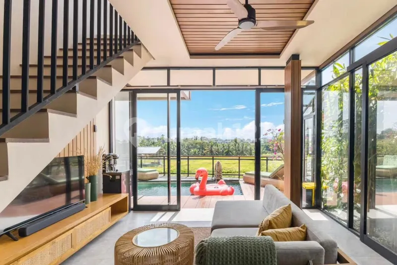 For Sale Villa Modern Tropical Rice Field View #6346 - Real Estate in Bali