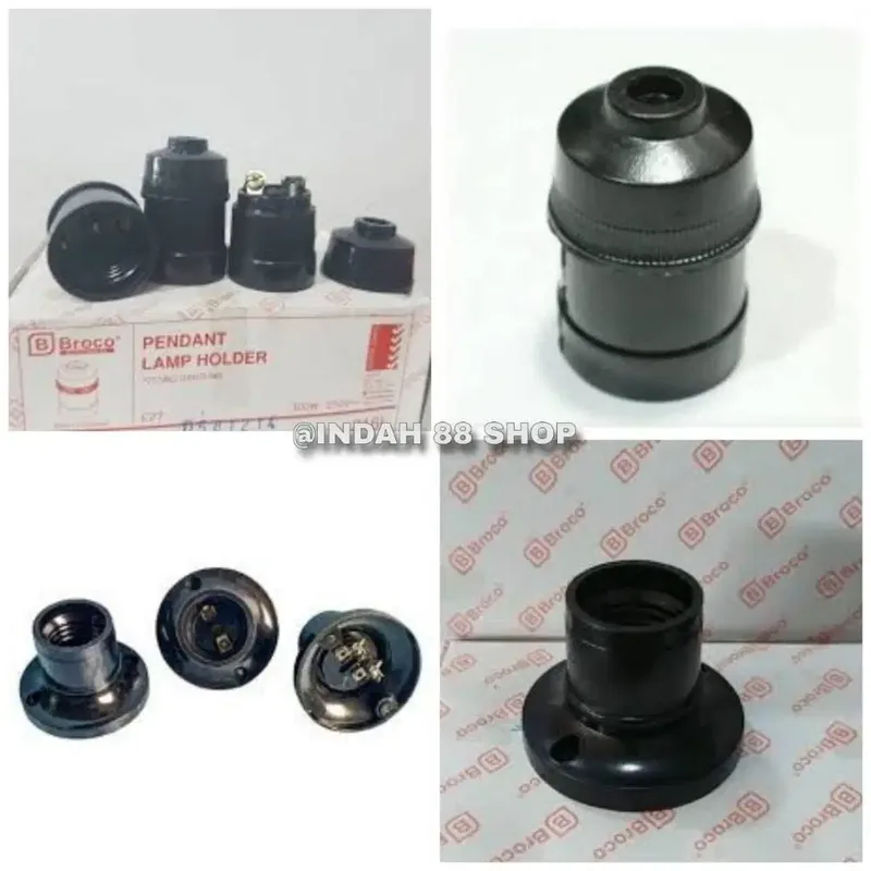 Fitting Lampu Gantung / Fitting Plafon Hitam Broco - Home & Garden in Bali