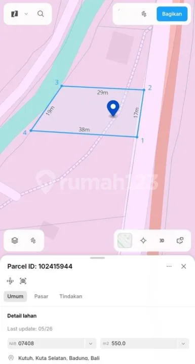 Lahan Super Premium Full View di Ungasan Dekat Pantai Pandawa - Bali in Bali
