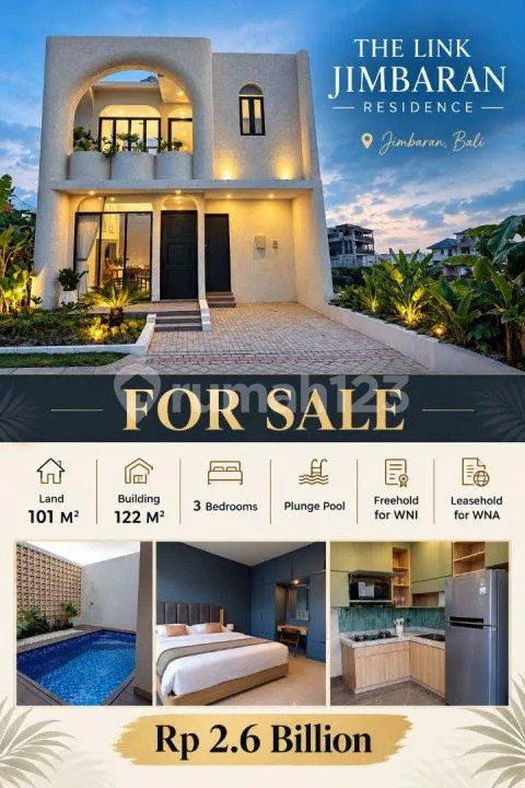 The Link Jimbaran Bali, Villa Cantik 3 Br di Jimbaran - Real Estate in Bali