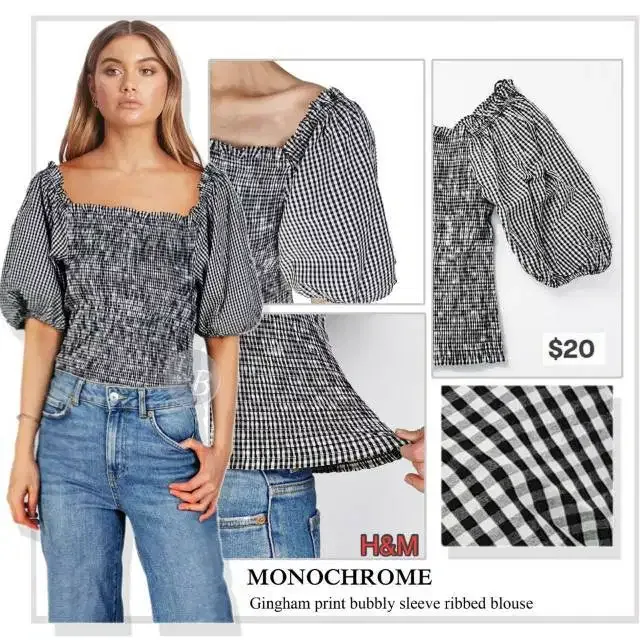 Baju Monocrome HnM Black n White - Fashion in Bali