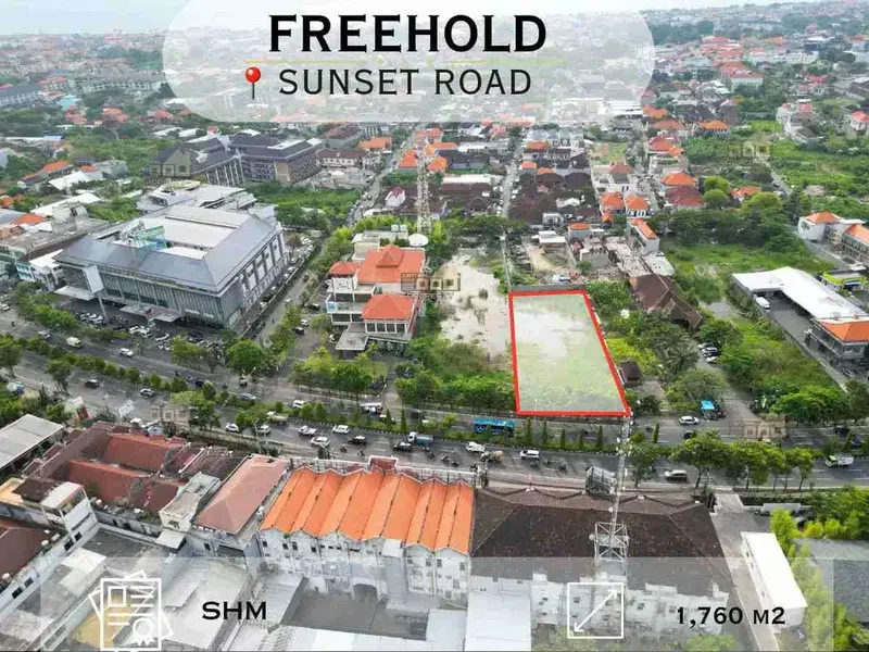 Strategic Freehold Commercial Land – Sunset Road Seminyak - Bali in Bali