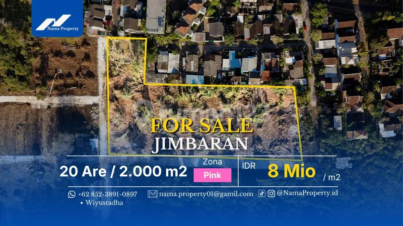 Ocean & Airport View Land For Sale Jimbaran 20 Are Pink Zone - Bali in Bali