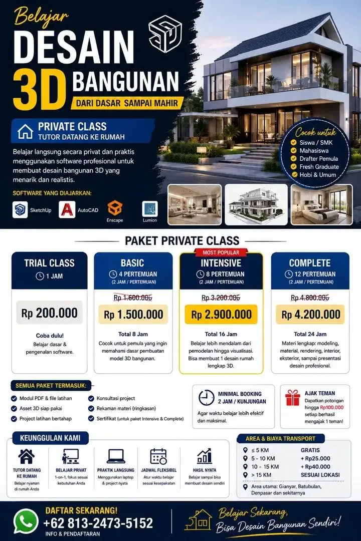 Kursus 3D lengkap - Services in Bali