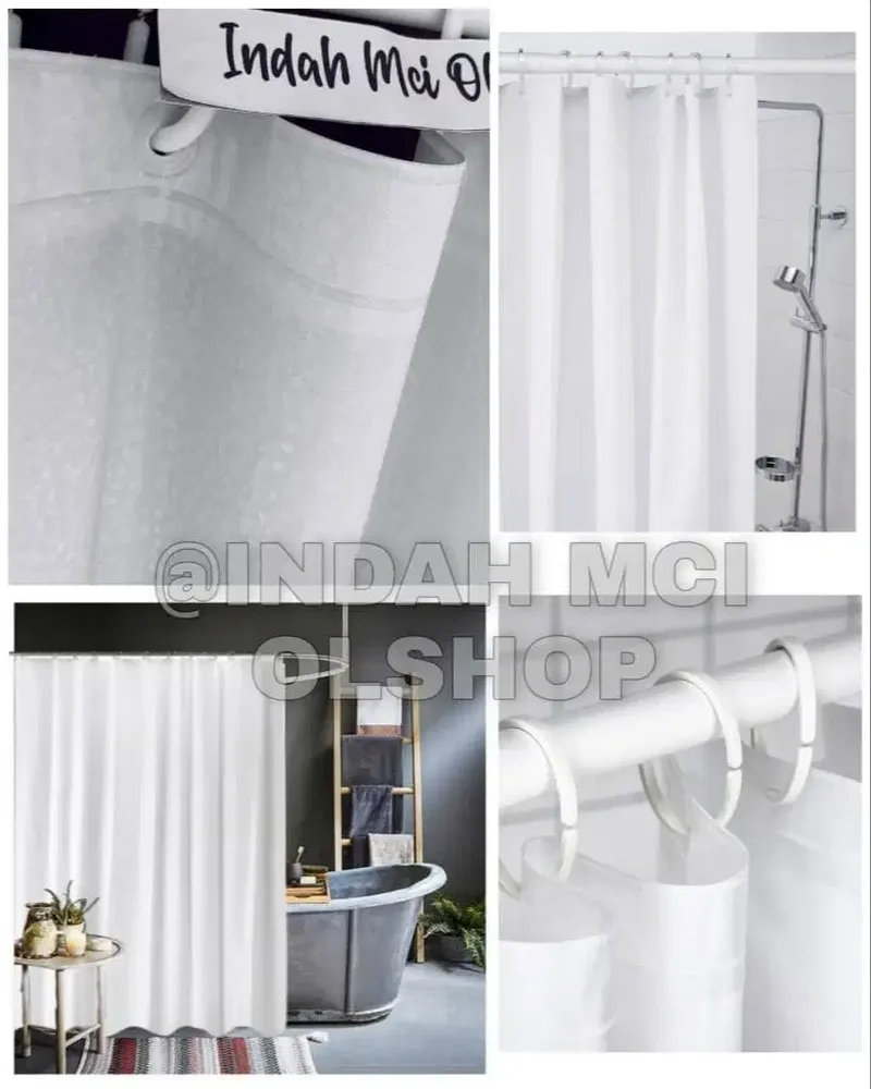 Tirai Shower Putih Embos - Home & Garden in Bali