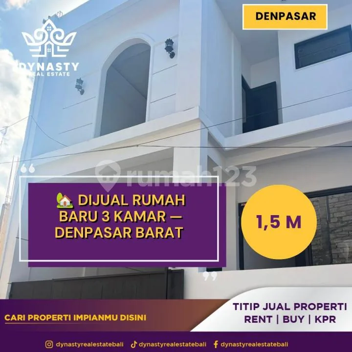 Dijual Rumah Baru 3 Kamar Denpasar Barat - Bali in Bali