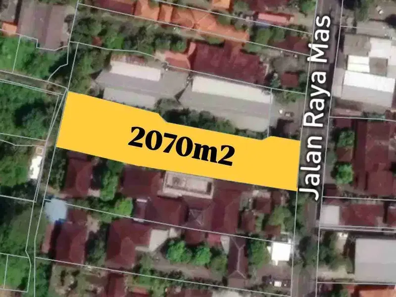 Tanah Komersial 2070m² Pinggir Jalan Raya Mas Ubud Bali - Real Estate in Bali