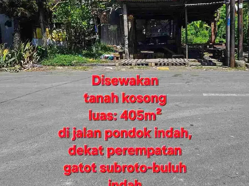 Disewakan tanah / Kontrak tanah 405m² di Buluh Indah,area Gatsu barat Dps. Cck utk Gudang, Kantor, Kos, Rmh tinggal - Real Estate in Bali