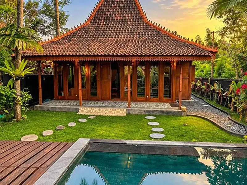 [Amr-049.Tdj-2] 2-Bedroom Private Pool Joglo Villa For Yearly Rent – Mambal, Bali - Real Estate in Bali