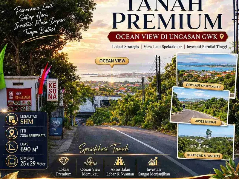 Tanah Premium Ocean View Ungasan GWK - Bali in Bali