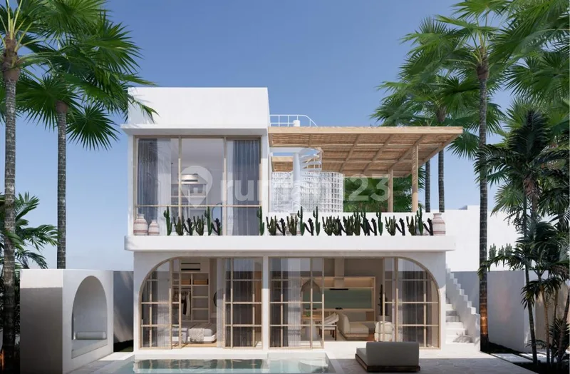 Villa Hak Milik 2 Kamar Tidur Eksklusif Dijual di Uluwatu - Pink Zone, Private Pool & Rooftop - Sdfb068 - Bali in Bali