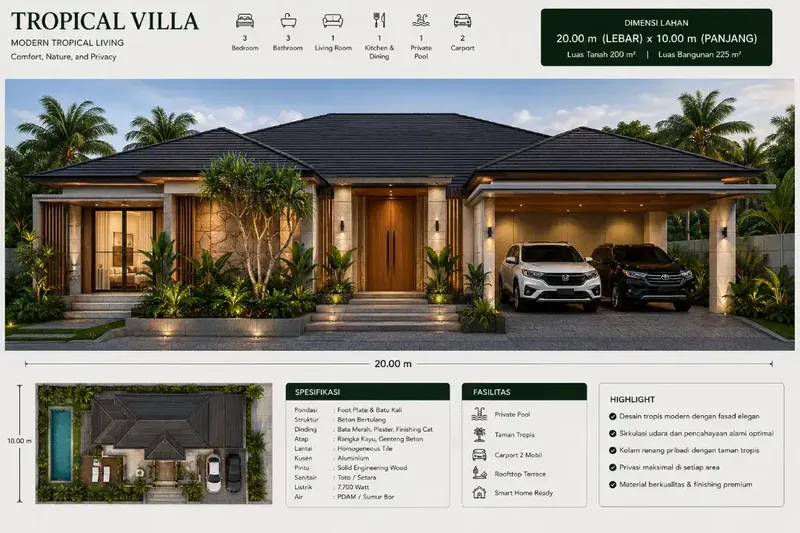 Leasehold BALI TROPICAL VILLA — Modern Luxury - Bali in Bali