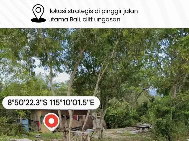 land for sale, lokasi strategis di pinggir jalan utama Bali. cliff ungasan - Real Estate in Bali