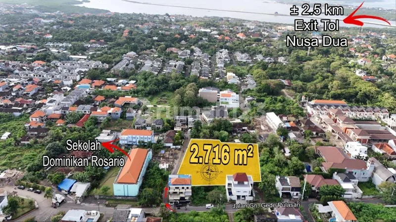 Tanah Sebelah Sekolah Dominikan Rosario Suci Taman Mumbul Nusa Dua Bali - Real Estate in Bali