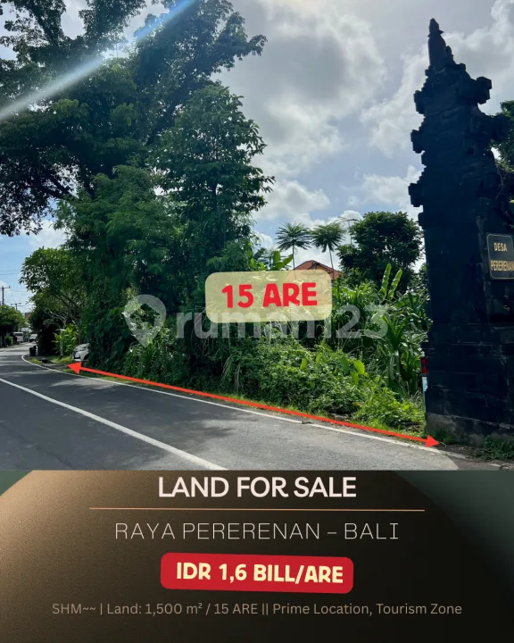 Tanah 15 Are Jalan Utama Pererenan Badung - Bali in Bali