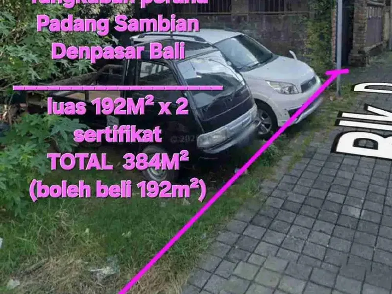 jual tanah 192m2 gunung soputan denpasar - Bali in Bali