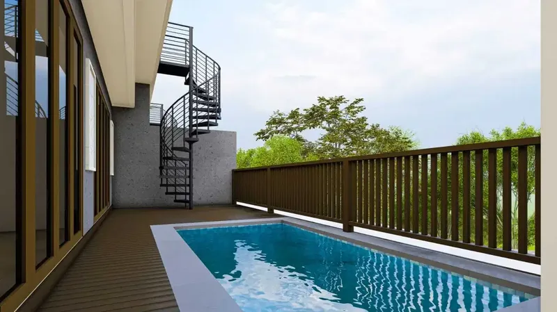 Villa Minimalis Ocean View Laut Ada Rooftop Lokasi di Jimbaran Bali - Real Estate in Bali