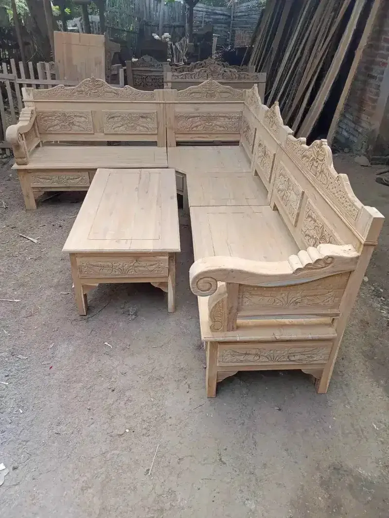 Kursi sudut blok Bagong kayu jati perhutani - Home & Garden in Bali