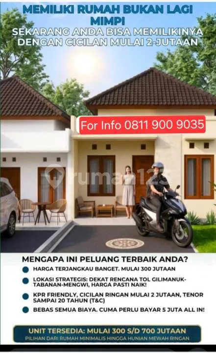 Rumah Siap Huni Batuaji, Tabanan Bali, 2Kamar Tidur,Harga Terbaik - Real Estate in Bali