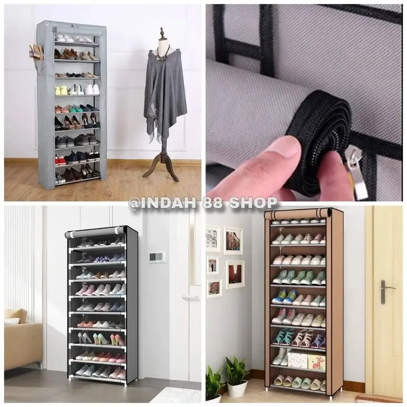 Rak Lemari Sepatu Kain Resleting - Home & Garden in Bali