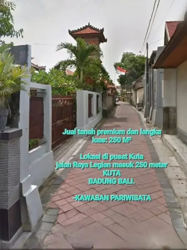 tanah premium 250m2 di legian kuta - Real Estate in Bali