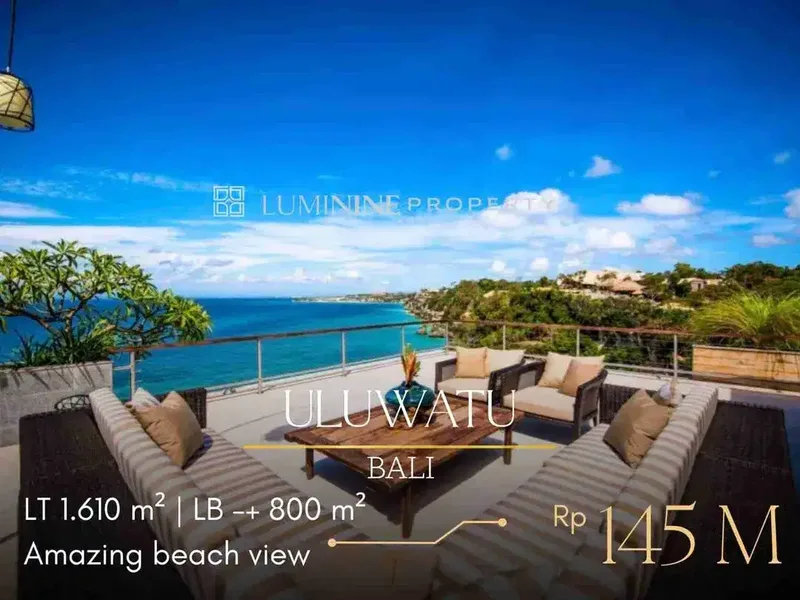 DIJUAL VILLA SUPER MEWAH LUXURIOUS VIEW BEACH DI ULUWATU, BALI - Real Estate in Bali