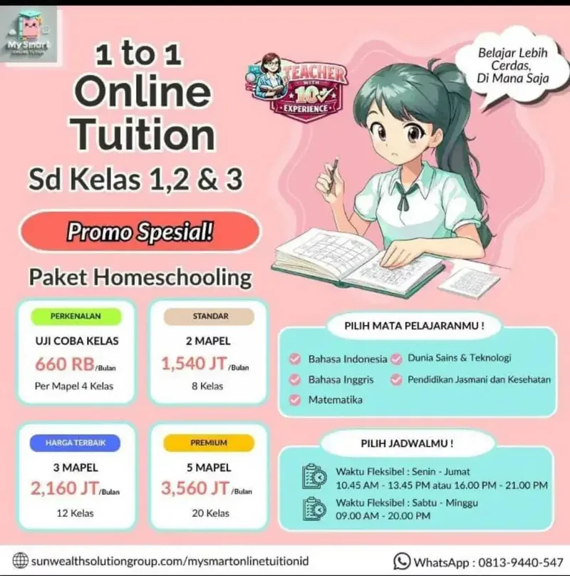 Les Online Privat Murah SD SMP SMA | Mapel Lengkap - Services in Bali