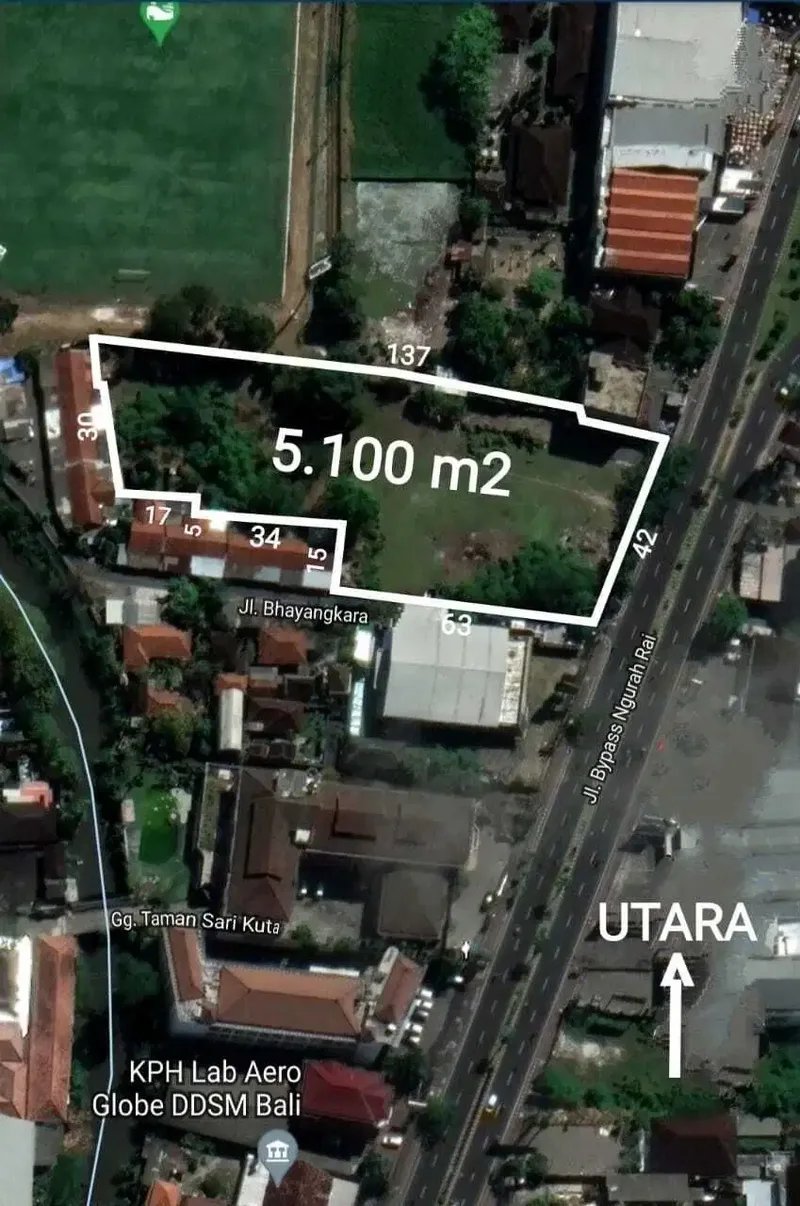 TANAH KOSONG ASPEK PERDAGANGAN & JASA KUTA - Real Estate in Bali