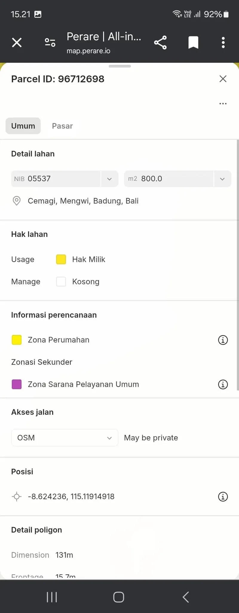Tanah murah dekat pantai cemagi - Real Estate in Bali