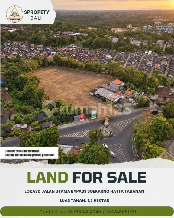 Dijual Tanah Jalan Utama Bypass Soekarno Hatta Tabanan - Real Estate in Bali