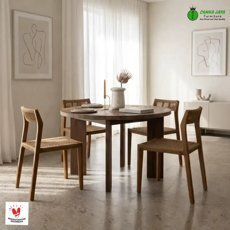 CANKA Niash - Set Meja Bundar 4 Kursi Modern Klasik Murah Minimalis - Home & Garden in Bali