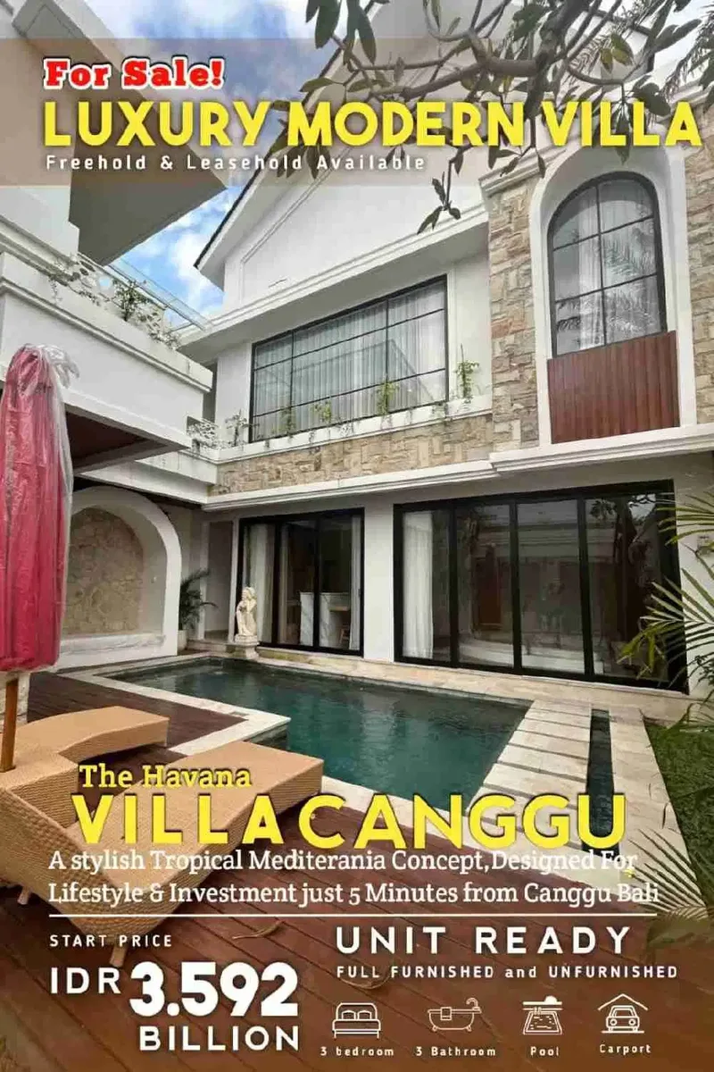 Villa Cepaka Munggu 3 Bedrooms - Real Estate in Bali