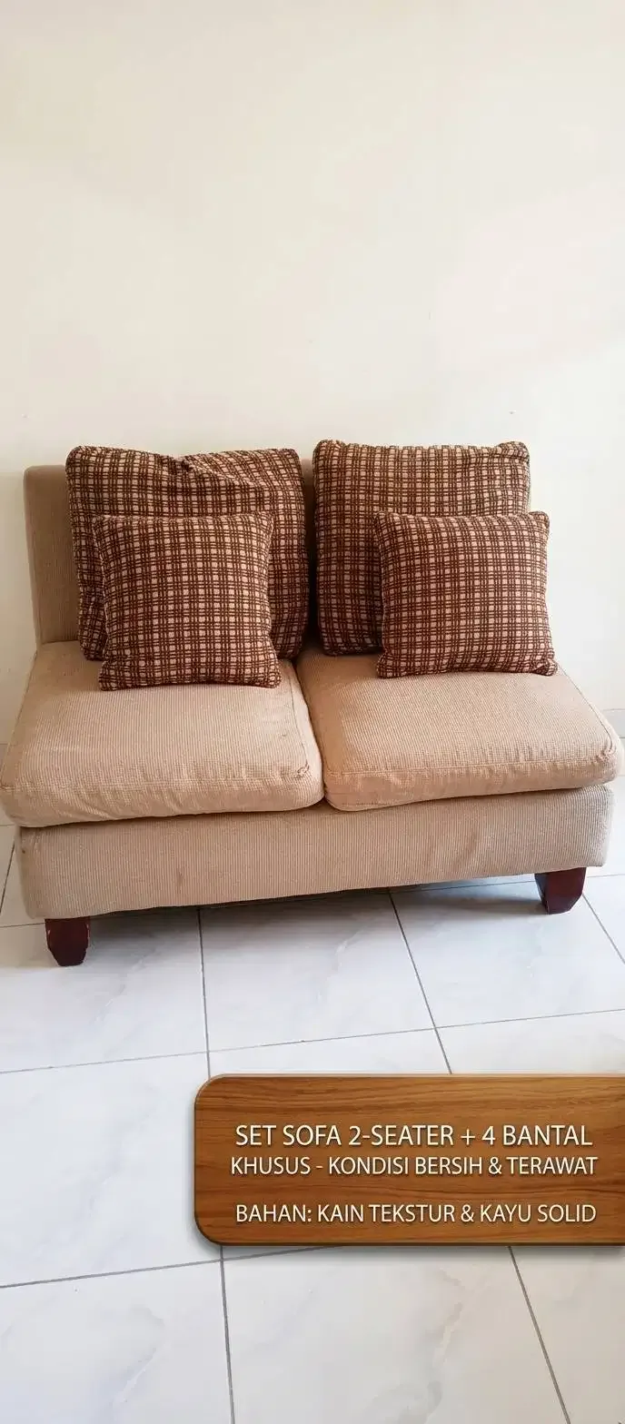 Set Sofa L-Sudut / Daybed 2-Piece (Sofa 2 Seater + Sofa Bed Sandaran K - Home & Garden in Bali