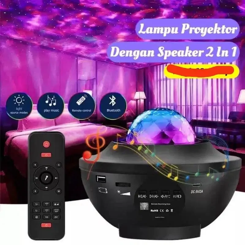 Lampu Proyektor galaxy nebula engan Speaker bluetooth + laser + remote - Electronics in Bali